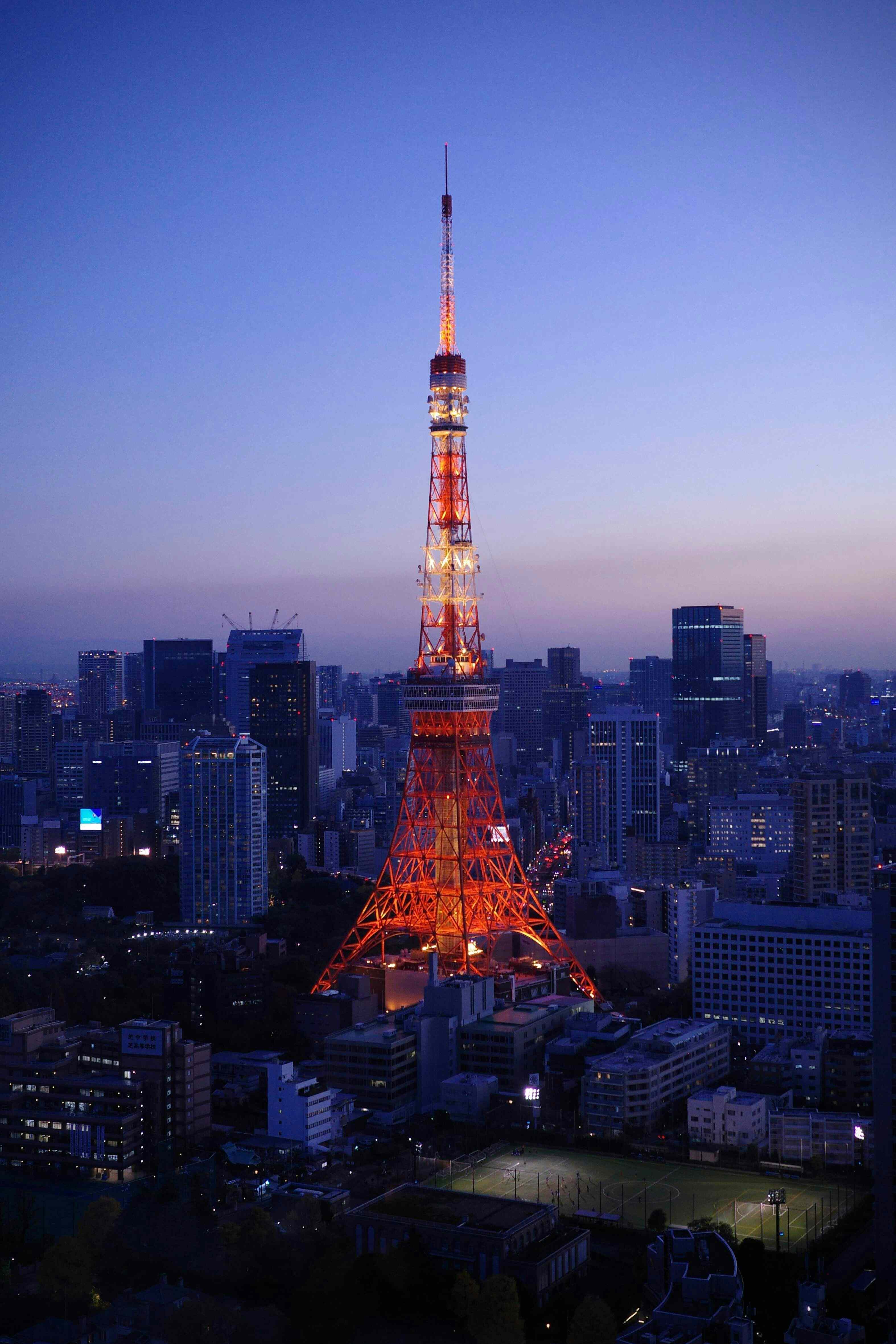 The impressive Tokyo Tower at night in Japan