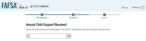 Annual child support received